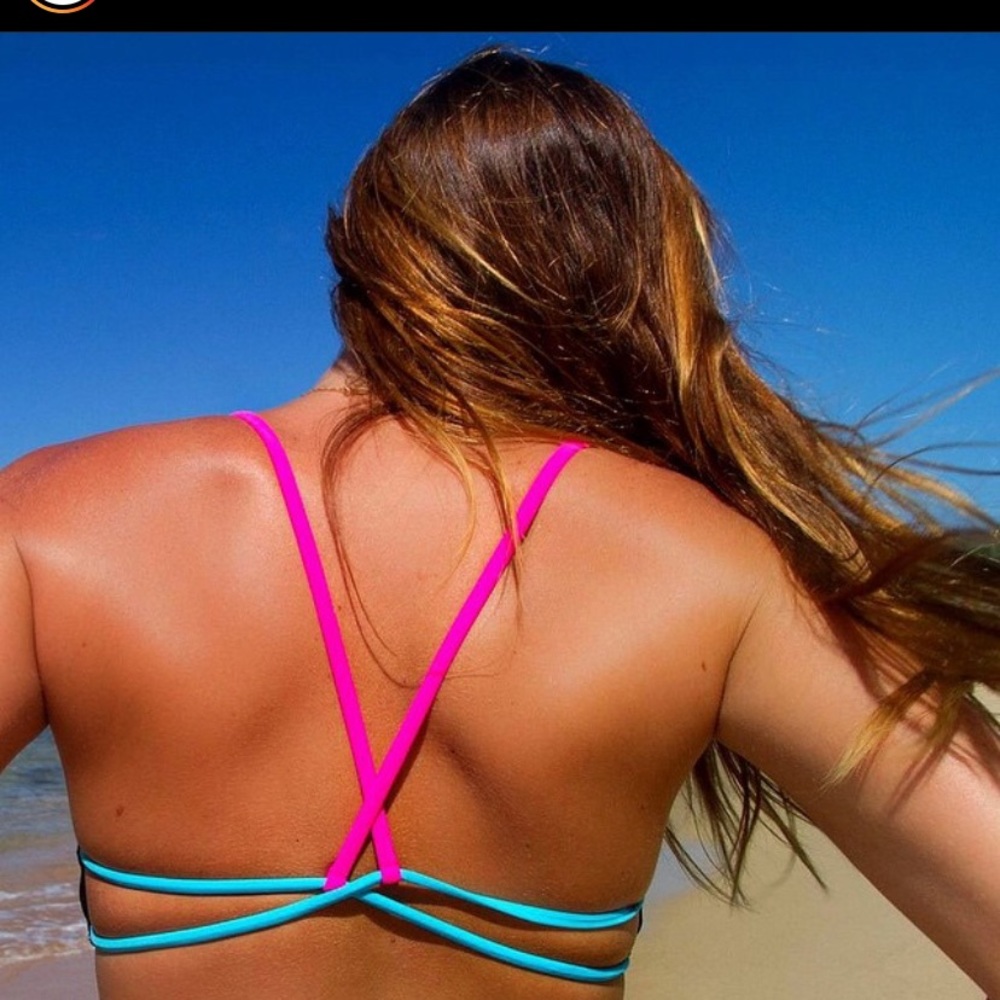 Kulani kinis bikini sports top bralette neon M